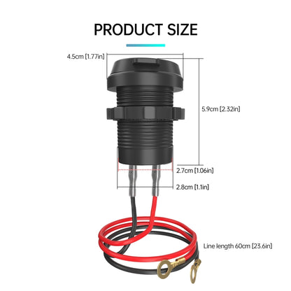 شاحن سيارة ZH-1786A2 بمنفذي USB-A وType-C QC3.0، طول الكابل: 60 سم، ZH-1786A2