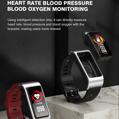 H21 1.14 inch Silicon Band Detachable Smart Watch Support Temperature Measurement / Bluetooth Call / Voice Control