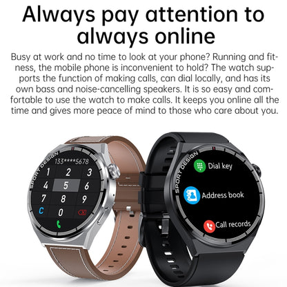 HDT 3 Max 1.6 inch Leather Band IP67 Waterproof Smart Watch Support Bluetooth Call / NFC