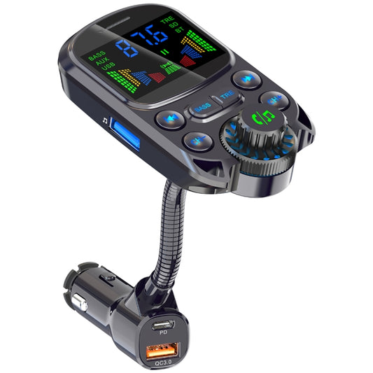 BC86 شاشة ملونة للسيارة، جهاز إرسال FM بتقنية البلوتوث 5.3، مشغل MP3، BC86