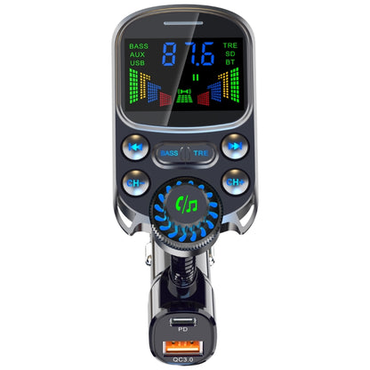 BC86 Colorful Screen Car Bluetooth 5.3 FM Transmitter MP3 Player, BC86