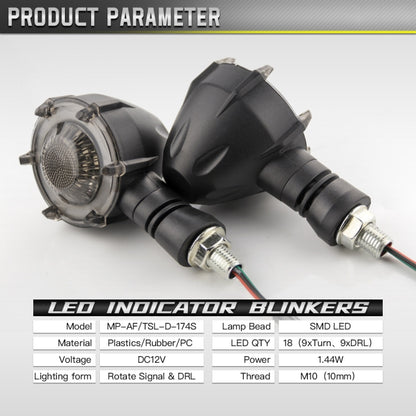 1 Pair Motorcycles Universal Rotating LED Dual-color Flow Turn Signal Light