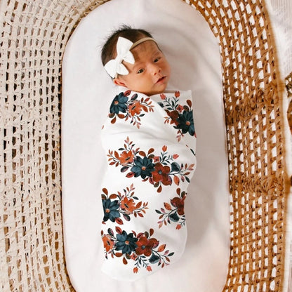 Newborn Baby Three-piece Swaddling Scarf  Cap Headband