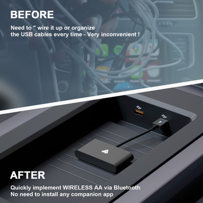 THT-020-2+ USB + USB-C / Type-C Wired to Wireless Carplay Adapter for Android Smartphone, THT-020-2+