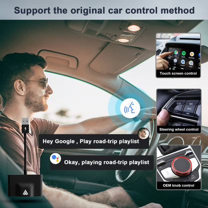 THT-020-3+ USB + USB-C / Type-C Wired to Wireless Carplay Adapter for Android Smartphone, THT-020-3+
