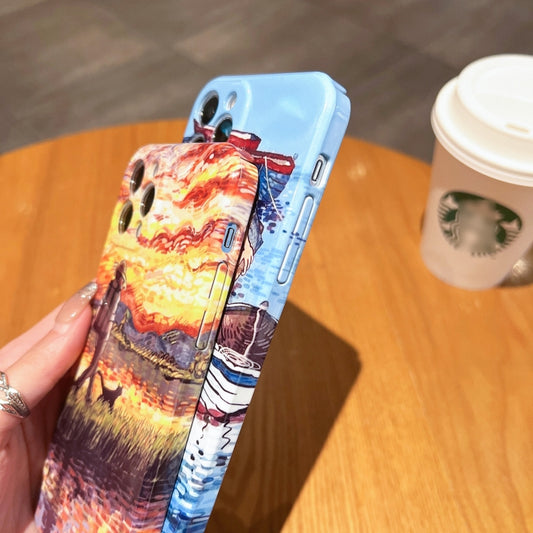 جراب هاتف لامع من البولي كربونات بنمط لوحة زيتية، لهاتف iPhone 13 Pro Max، لهاتف iPhone 13 Pro، لهاتف iPhone 13، لهاتف iPhone 12، لهاتف iPhone 12 Pro Max، لهاتف iPhone 12 Pro، لهاتف iPhone 11 Pro Max، لهاتف iPhone 11، لهاتف iPhone 11 Pro