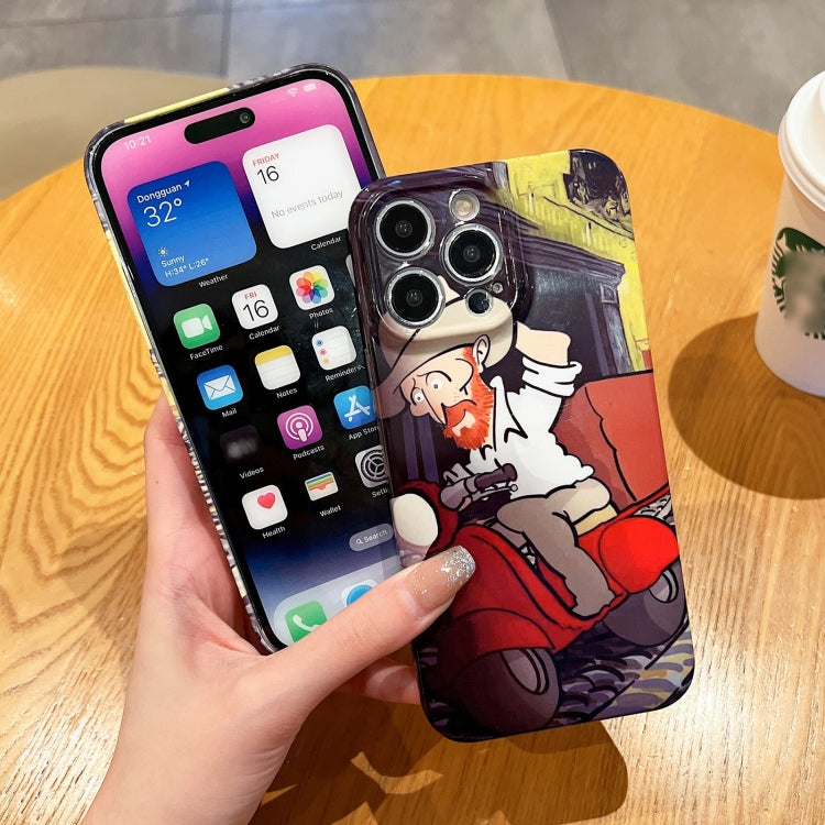 جراب هاتف لامع من البولي كربونات بنمط لوحة زيتية، مناسب لأجهزة iPhone X / XS، iPhone XR، iPhone XS Max، iPhone 8 Plus / 7 Plus