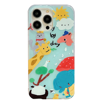 IMD Cute Animal Pattern Phone Case, For iPhone 14 Pro Max, For iPhone 14 Pro, For iPhone 14, For iPhone 13 Pro Max, For iPhone 13 Pro, For iPhone 12 Pro Max, For iPhone 12 Pro, For iPhone 12