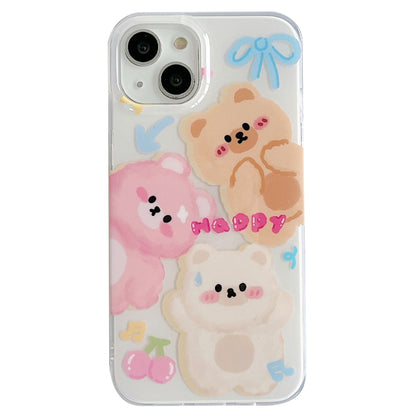 IMD Cute Animal Pattern Phone Case, For iPhone 14 Pro Max, For iPhone 14 Pro, For iPhone 14, For iPhone 13 Pro Max, For iPhone 13 Pro, For iPhone 12 Pro Max, For iPhone 12 Pro, For iPhone 12