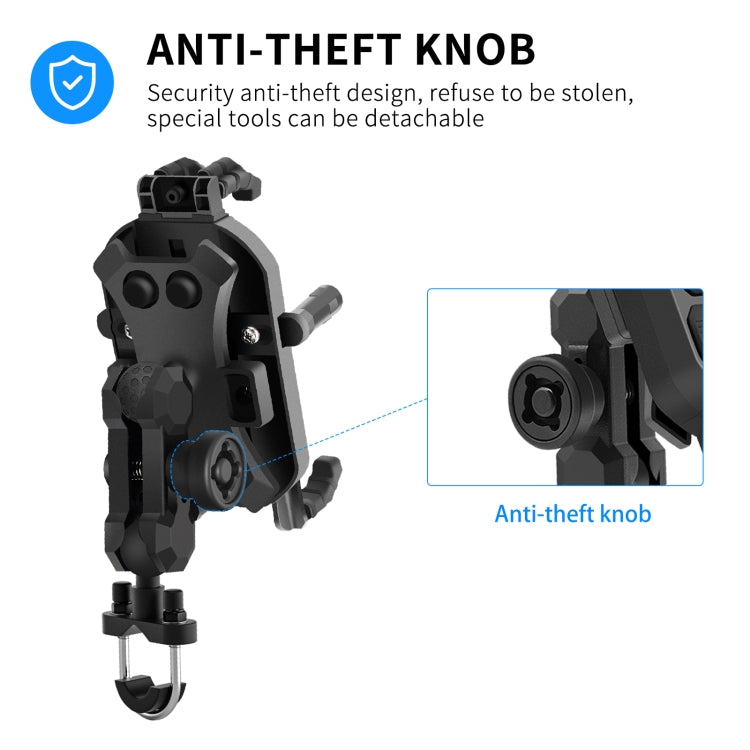 WUPP CS-1848A2 Motorcycle Shock Absorption Riding Phone Holder, Handlebars