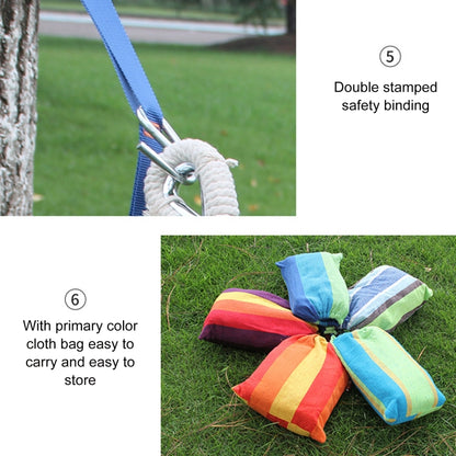 Outdoor Double Thickened Canvas Hammock Indoor Swing with Detachable Curved Rod
