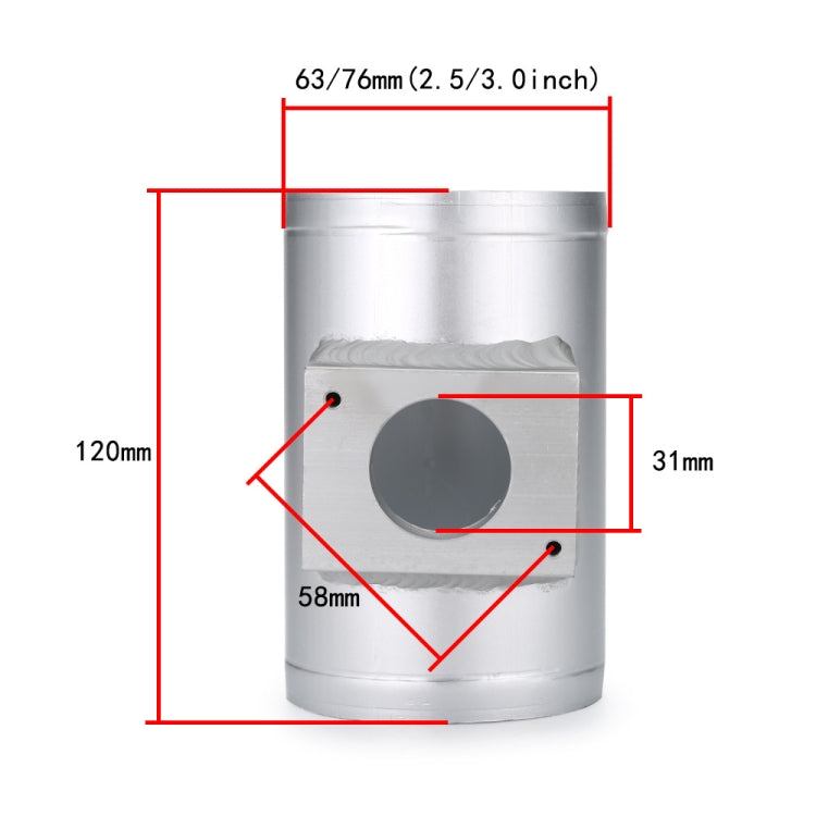 XH-UN601 Car Modified Engine Air Flow Meter Flange Intake Sensor Base for Mitsubishi Lancer, 63mm, 76mm