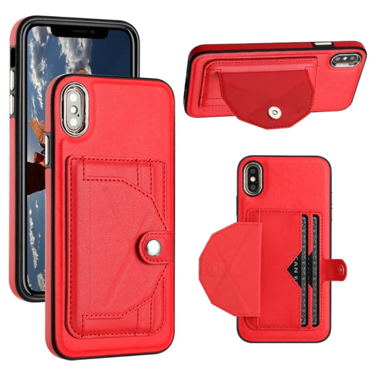 جراب هاتف جلدي مقاوم للصدمات مع حامل بطاقات، مناسب لأجهزة iPhone XS Max وiPhone XR وiPhone X / XS وiPhone SE 2022/SE 2020/6/7/8 وiPhone 6 Plus/7 Plus/8 Plus