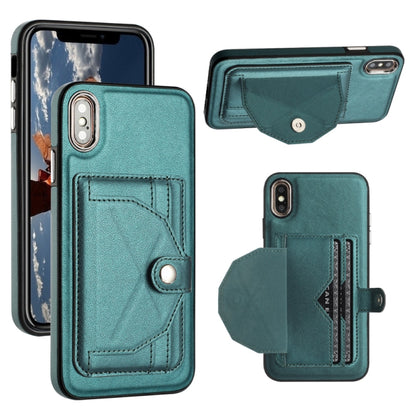 جراب هاتف جلدي مقاوم للصدمات مع حامل بطاقات، مناسب لأجهزة iPhone XS Max وiPhone XR وiPhone X / XS وiPhone SE 2022/SE 2020/6/7/8 وiPhone 6 Plus/7 Plus/8 Plus