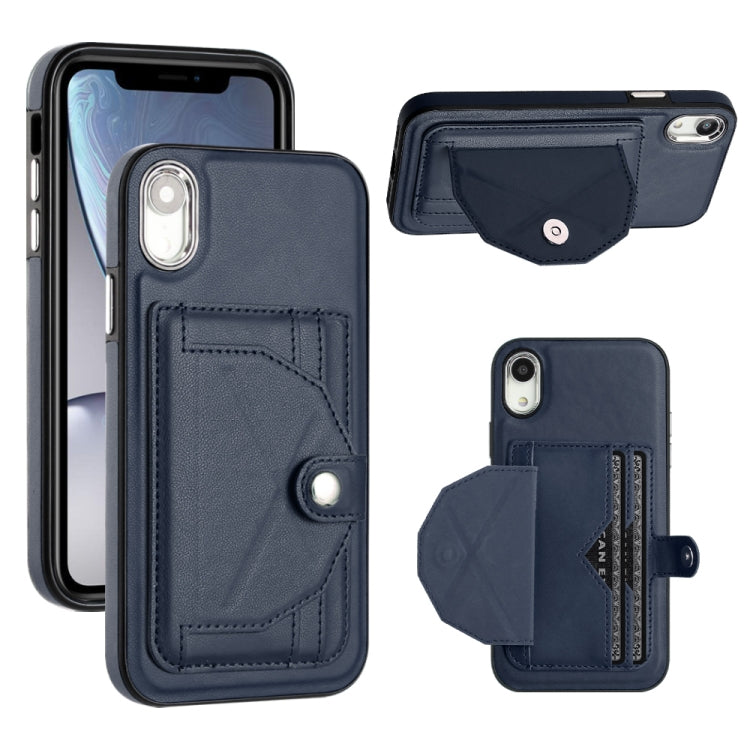 جراب هاتف جلدي مقاوم للصدمات مع حامل بطاقات، مناسب لأجهزة iPhone XS Max وiPhone XR وiPhone X / XS وiPhone SE 2022/SE 2020/6/7/8 وiPhone 6 Plus/7 Plus/8 Plus