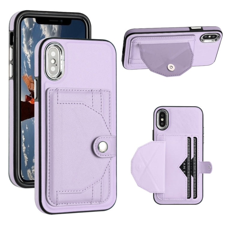 جراب هاتف جلدي مقاوم للصدمات مع حامل بطاقات، مناسب لأجهزة iPhone XS Max وiPhone XR وiPhone X / XS وiPhone SE 2022/SE 2020/6/7/8 وiPhone 6 Plus/7 Plus/8 Plus