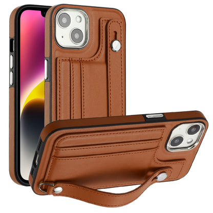Shockproof Leather Phone Case with Wrist Strap, For iPhone 13, For iPhone 13 Pro, For iPhone 13 Pro Max, For iPhone 12 / 12 Pro, For iPhone 12 Pro Max, For iPhone 11, For iPhone 11 Pro, For iPhone 11 Pro Max