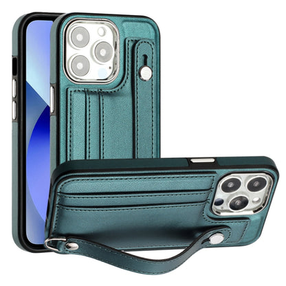 Shockproof Leather Phone Case with Wrist Strap, For iPhone 13, For iPhone 13 Pro, For iPhone 13 Pro Max, For iPhone 12 / 12 Pro, For iPhone 12 Pro Max, For iPhone 11, For iPhone 11 Pro, For iPhone 11 Pro Max