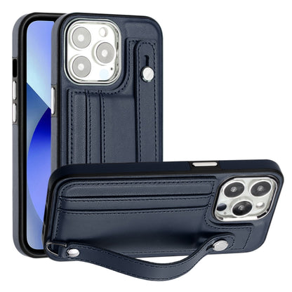 Shockproof Leather Phone Case with Wrist Strap, For iPhone 13, For iPhone 13 Pro, For iPhone 13 Pro Max, For iPhone 12 / 12 Pro, For iPhone 12 Pro Max, For iPhone 11, For iPhone 11 Pro, For iPhone 11 Pro Max