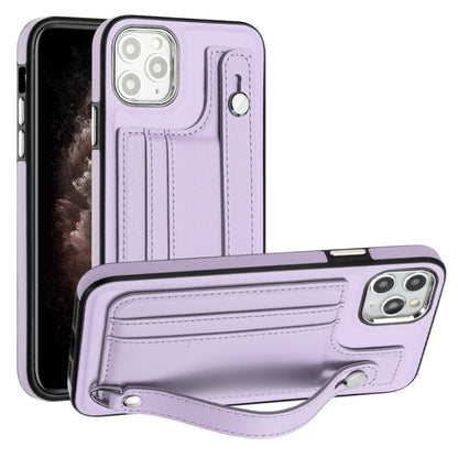 Shockproof Leather Phone Case with Wrist Strap, For iPhone 13, For iPhone 13 Pro, For iPhone 13 Pro Max, For iPhone 12 / 12 Pro, For iPhone 12 Pro Max, For iPhone 11, For iPhone 11 Pro, For iPhone 11 Pro Max