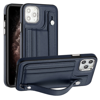 Shockproof Leather Phone Case with Wrist Strap, For iPhone 13, For iPhone 13 Pro, For iPhone 13 Pro Max, For iPhone 12 / 12 Pro, For iPhone 12 Pro Max, For iPhone 11, For iPhone 11 Pro, For iPhone 11 Pro Max