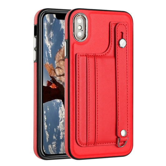 جراب هاتف جلدي مقاوم للصدمات مع حزام معصم، مناسب لأجهزة iPhone XS Max وiPhone XR وiPhone X / XS وiPhone SE 2022/SE 2020/6/7/8 وiPhone 6 Plus/7 Plus/8 Plus