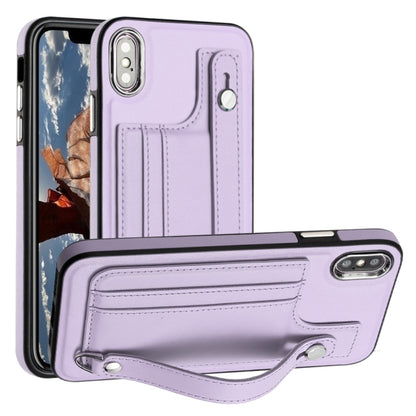 جراب هاتف جلدي مقاوم للصدمات مع حزام معصم، مناسب لأجهزة iPhone XS Max وiPhone XR وiPhone X / XS وiPhone SE 2022/SE 2020/6/7/8 وiPhone 6 Plus/7 Plus/8 Plus