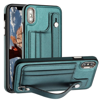 جراب هاتف جلدي مقاوم للصدمات مع حزام معصم، مناسب لأجهزة iPhone XS Max وiPhone XR وiPhone X / XS وiPhone SE 2022/SE 2020/6/7/8 وiPhone 6 Plus/7 Plus/8 Plus