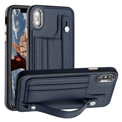 جراب هاتف جلدي مقاوم للصدمات مع حزام معصم، مناسب لأجهزة iPhone XS Max وiPhone XR وiPhone X / XS وiPhone SE 2022/SE 2020/6/7/8 وiPhone 6 Plus/7 Plus/8 Plus