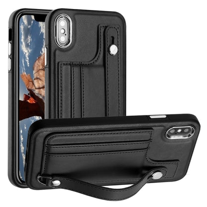جراب هاتف جلدي مقاوم للصدمات مع حزام معصم، مناسب لأجهزة iPhone XS Max وiPhone XR وiPhone X / XS وiPhone SE 2022/SE 2020/6/7/8 وiPhone 6 Plus/7 Plus/8 Plus