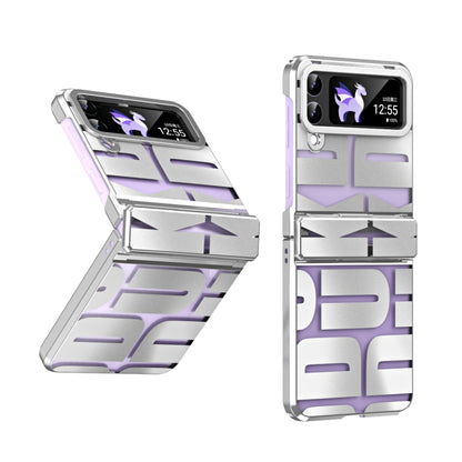 جراب هاتف قابل للطي مطلي بالكهرباء ومُزود بمفصلة، لهاتف Samsung Galaxy Z Flip4 5G