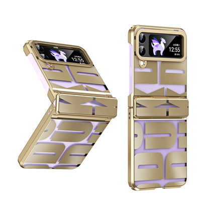 جراب هاتف قابل للطي مطلي بالكهرباء ومُزود بمفصلة، لهاتف Samsung Galaxy Z Flip4 5G