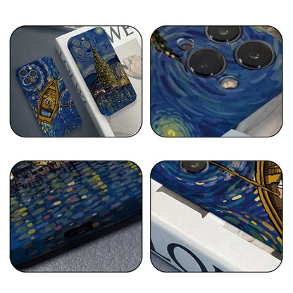 جراب هاتف من الكمبيوتر الشخصي بنمط رسم زيتي بفتحة دقيقة، مناسب لأجهزة iPhone 13 Pro وiPhone 13 وiPhone 13 mini وiPhone 12 وiPhone 12 Pro Max