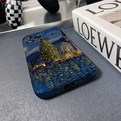 جراب هاتف PC بنمط رسم زيتي بفتحة دقيقة، مناسب لـ iPhone X / XS، iPhone XR، iPhone XS Max، iPhone 8 Plus / 7 Plus