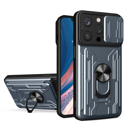 جراب هاتف منزلق من مادة TPU + PC مع فتحة بطاقة، لهاتف iPhone 15 Pro Max، وiPhone 15 Pro، وiPhone 15 Plus، وiPhone 15