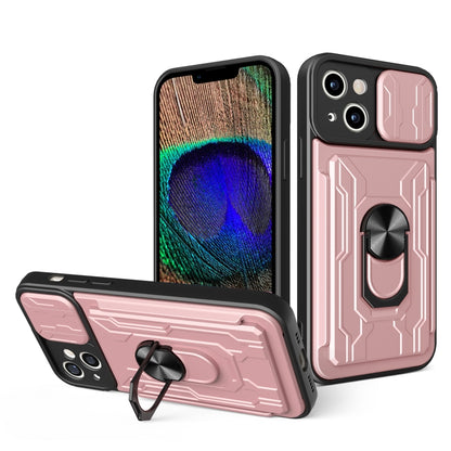 جراب هاتف منزلق من مادة TPU + PC مع فتحة بطاقة، لهاتف iPhone 15 Pro Max، وiPhone 15 Pro، وiPhone 15 Plus، وiPhone 15