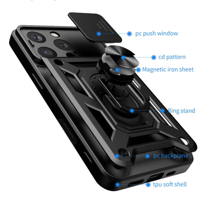 جراب هاتف من البولي يوريثان الحراري والكمبيوتر بتصميم غطاء كاميرا منزلق، مناسب لأجهزة iPhone 16 Pro وiPhone 16 Plus وiPhone 16 وiPhone 15 Pro