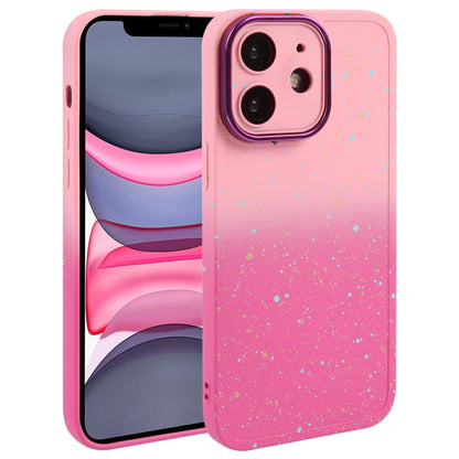 Gradient Starry Silicone Phone Case with Lens Film, For iPhone 13 Pro Max, For iPhone 13 Pro, For iPhone 13, For iPhone 12, For iPhone 12 Pro Max, For iPhone 12 Pro, For iPhone 11 Pro Max, For iPhone 11