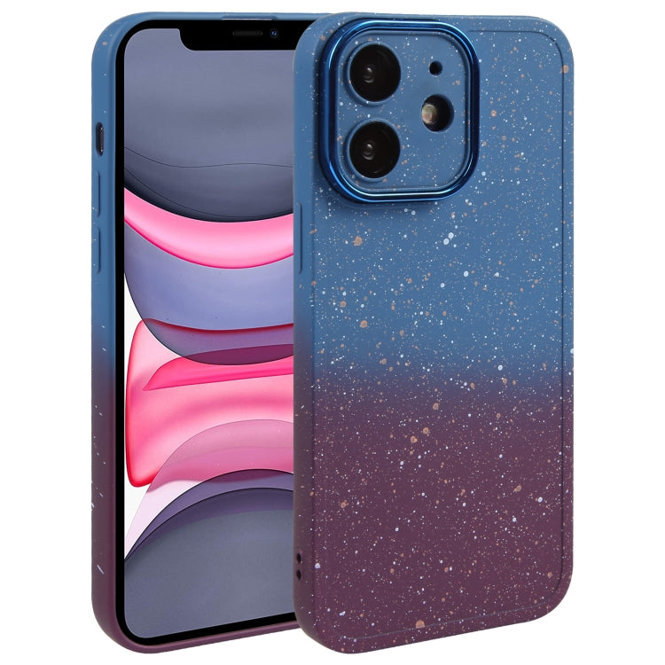 Gradient Starry Silicone Phone Case with Lens Film, For iPhone 13 Pro Max, For iPhone 13 Pro, For iPhone 13, For iPhone 12, For iPhone 12 Pro Max, For iPhone 12 Pro, For iPhone 11 Pro Max, For iPhone 11
