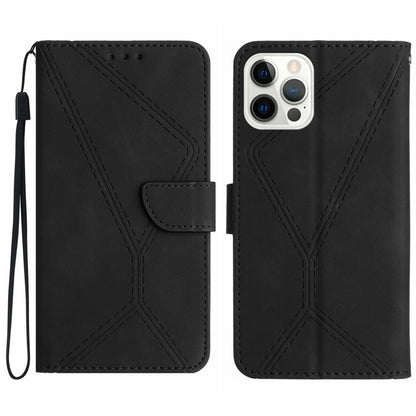 جراب هاتف جلدي منقوش بخياطة، مناسب لأجهزة iPhone 16 Pro Max وiPhone 16 Pro وiPhone 16 Plus وiPhone 16 وiPhone 16e وiPhone 15 Pro Max وiPhone 15 Pro وiPhone 15 Plus