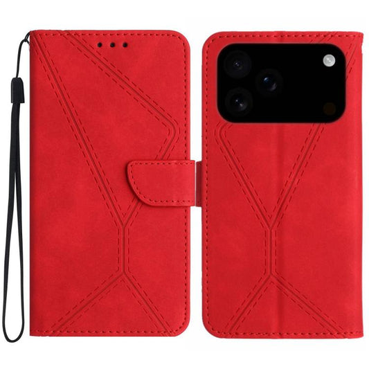 جراب هاتف جلدي منقوش بخياطة، مناسب لأجهزة iPhone 16 Pro Max وiPhone 16 Pro وiPhone 16 Plus وiPhone 16 وiPhone 16e وiPhone 15 Pro Max وiPhone 15 Pro وiPhone 15 Plus