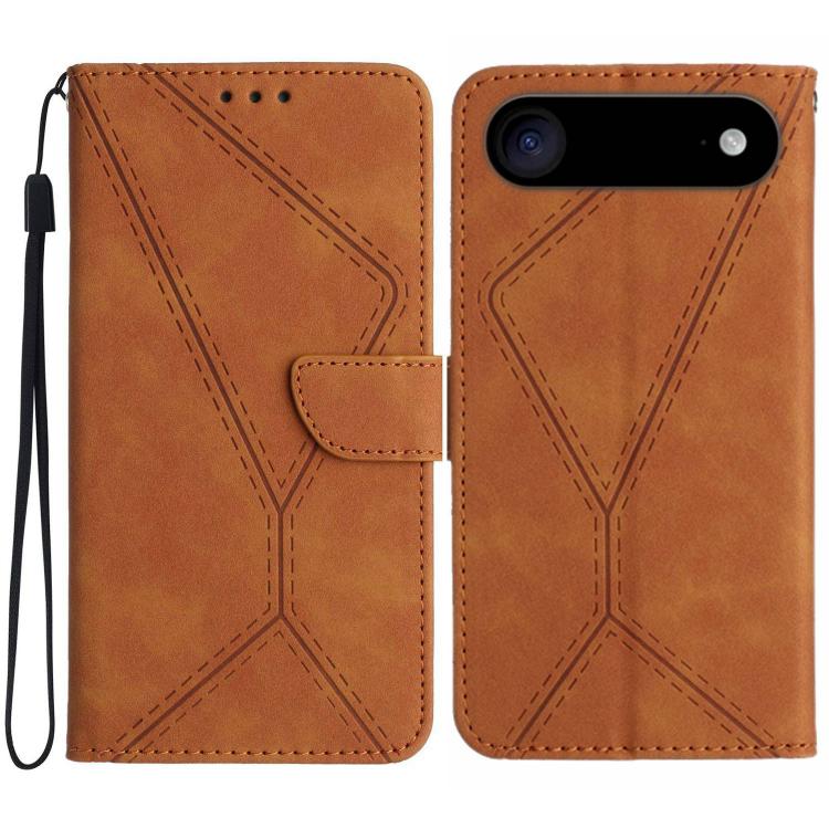 جراب هاتف جلدي منقوش بخياطة، مناسب لأجهزة iPhone 16 Pro Max وiPhone 16 Pro وiPhone 16 Plus وiPhone 16 وiPhone 16e وiPhone 15 Pro Max وiPhone 15 Pro وiPhone 15 Plus
