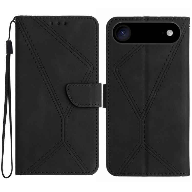 جراب هاتف جلدي منقوش بخياطة، مناسب لأجهزة iPhone 16 Pro Max وiPhone 16 Pro وiPhone 16 Plus وiPhone 16 وiPhone 16e وiPhone 15 Pro Max وiPhone 15 Pro وiPhone 15 Plus