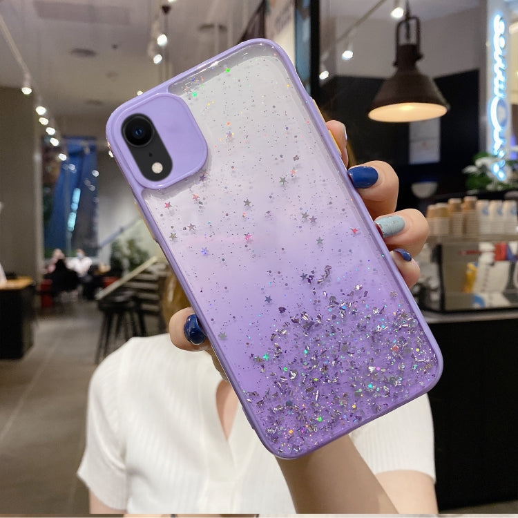 جراب هاتف TPU لامع متدرج الألوان مرصع بالنجوم، مناسب لأجهزة iPhone XS / X، iPhone XR، iPhone XS Max، iPhone 8 Plus / 7 Plus، iPhone 6s Plus / 6 Plus، iPhone 6s / 6