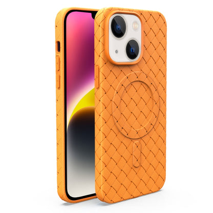 جراب هاتف مغناطيسي تبريد ماج سيف بنمط منسوج، مناسب لأجهزة iPhone 14 وiPhone 14 Pro وiPhone 14 Pro Max وiPhone 13 Pro Max وiPhone 13 Pro وiPhone 13