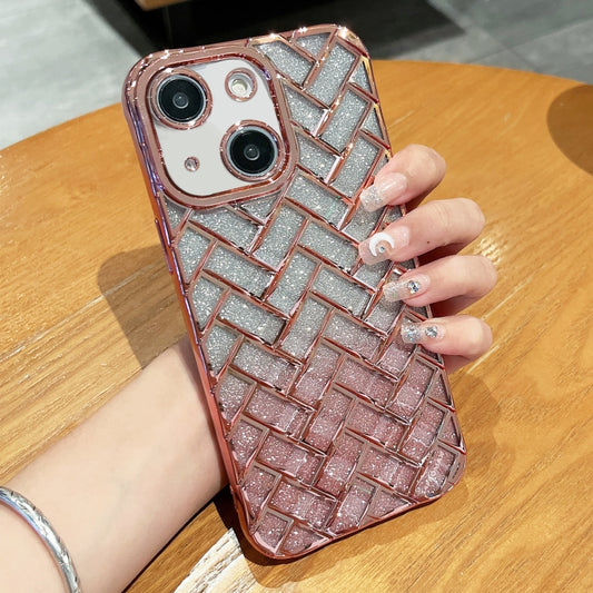 جراب هاتف من الورق اللامع بنقش ليزر ثلاثي الأبعاد وشبكة منسوجة، مناسب لأجهزة iPhone 14 وiPhone 14 Pro وiPhone 14 Pro Max وiPhone 13 Pro Max وiPhone 13 Pro وiPhone 13 وiPhone 12 وiPhone 12 Pro Max