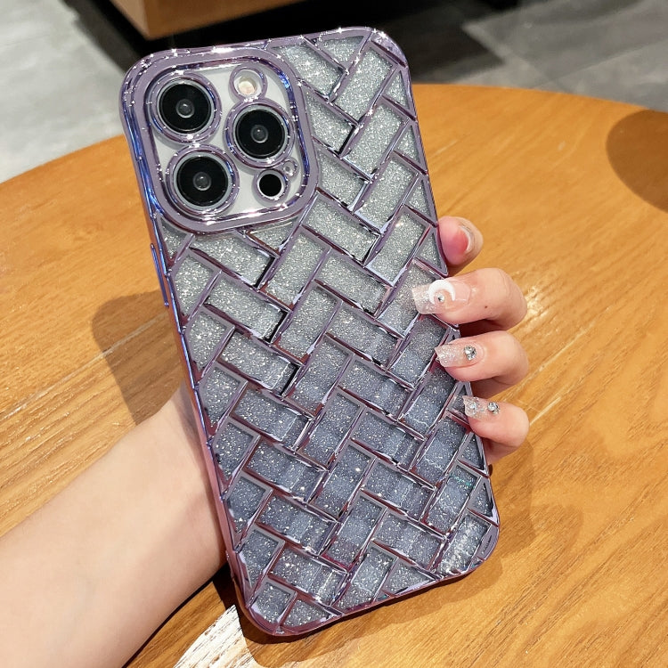 جراب هاتف من الورق اللامع بنقش ليزر ثلاثي الأبعاد وشبكة منسوجة، مناسب لهاتف iPhone 12 Pro وiPhone 11