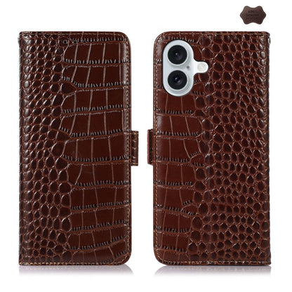 Crocodile Top Layer Cowhide Leather Phone Case, For iPhone 17 Pro Max, For iPhone 17 Pro, For iPhone 17, For iPhone 17 Air, For iPhone 16e, For iPhone 16 Pro Max, For iPhone 16 Pro, For iPhone 16 Plus, For iPhone 16, For iPhone 15 Pro Max��������������...