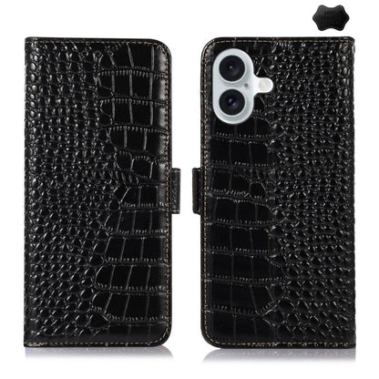 Crocodile Top Layer Cowhide Leather Phone Case, For iPhone 17 Pro Max, For iPhone 17 Pro, For iPhone 17, For iPhone 17 Air, For iPhone 16e, For iPhone 16 Pro Max, For iPhone 16 Pro, For iPhone 16 Plus, For iPhone 16, For iPhone 15 Pro Max��������������...