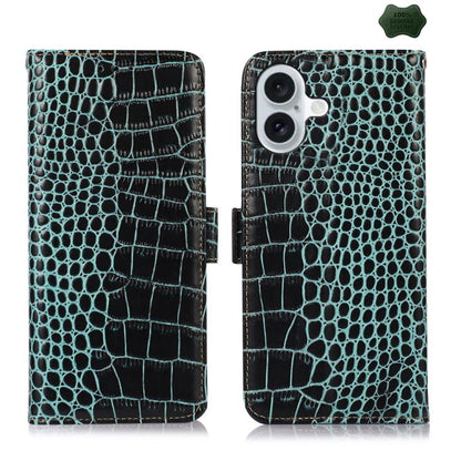 Crocodile Top Layer Cowhide Leather Phone Case, For iPhone 17 Pro Max, For iPhone 17 Pro, For iPhone 17, For iPhone 17 Air, For iPhone 16e, For iPhone 16 Pro Max, For iPhone 16 Pro, For iPhone 16 Plus, For iPhone 16, For iPhone 15 Pro Max��������������...